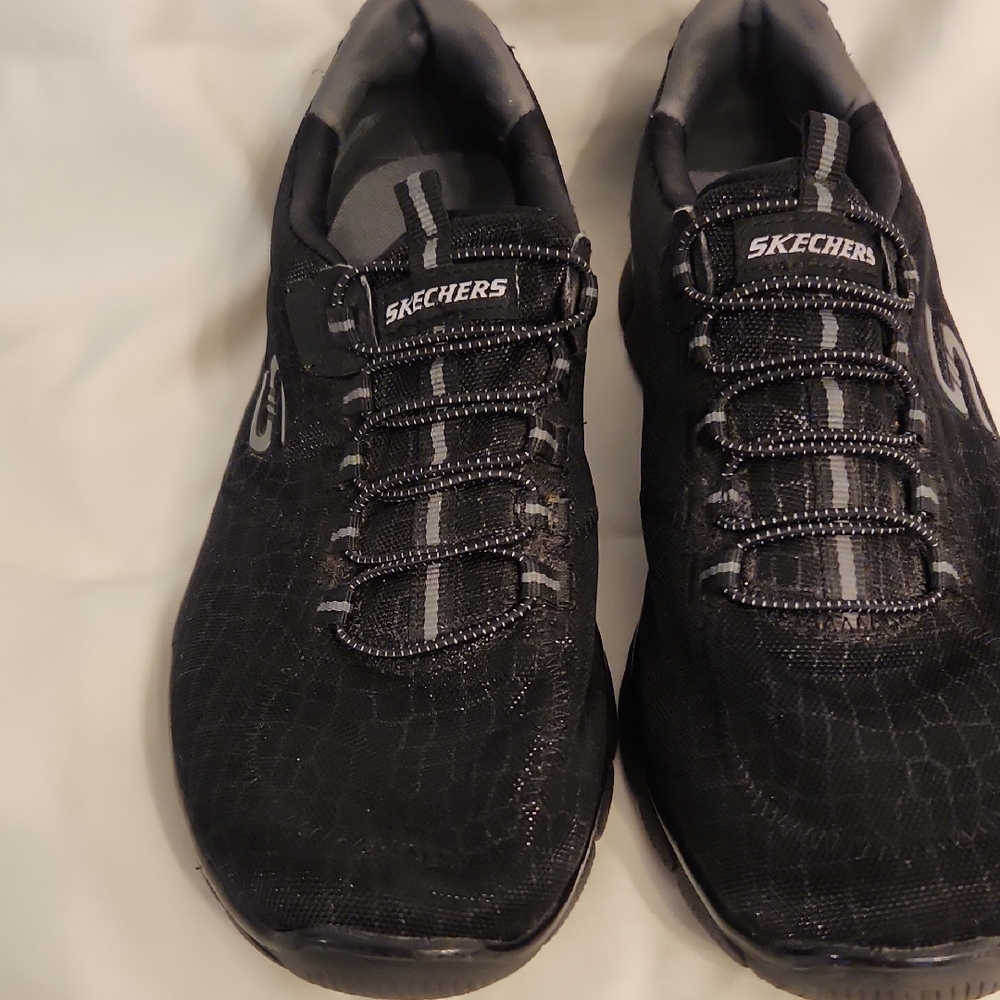 Skechers Black Mesh Sneakers